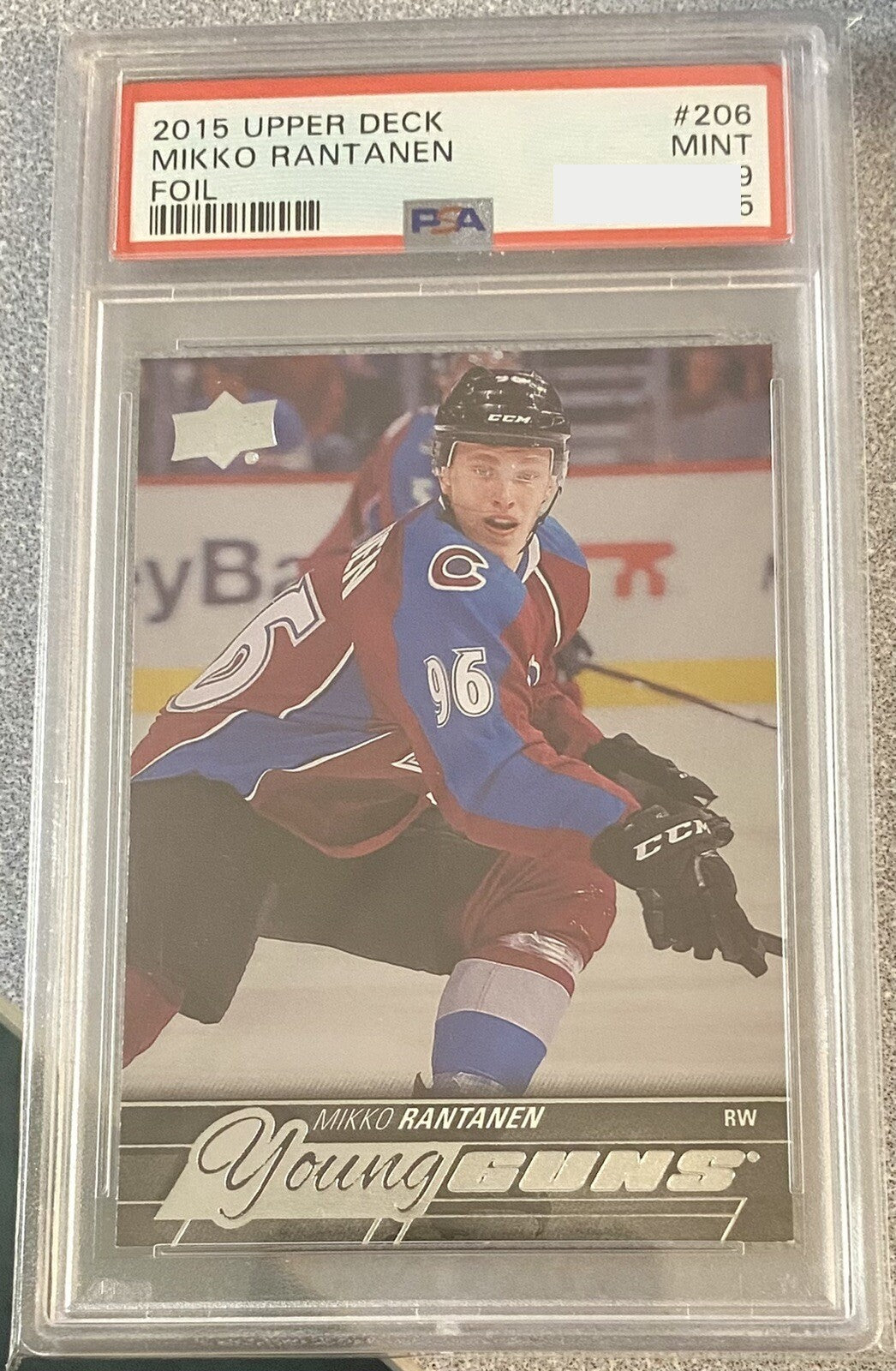 2015-16 UPPER DECK YOUNG GUNS FOIL #206 MIKKO RANTANEN RC PSA 9