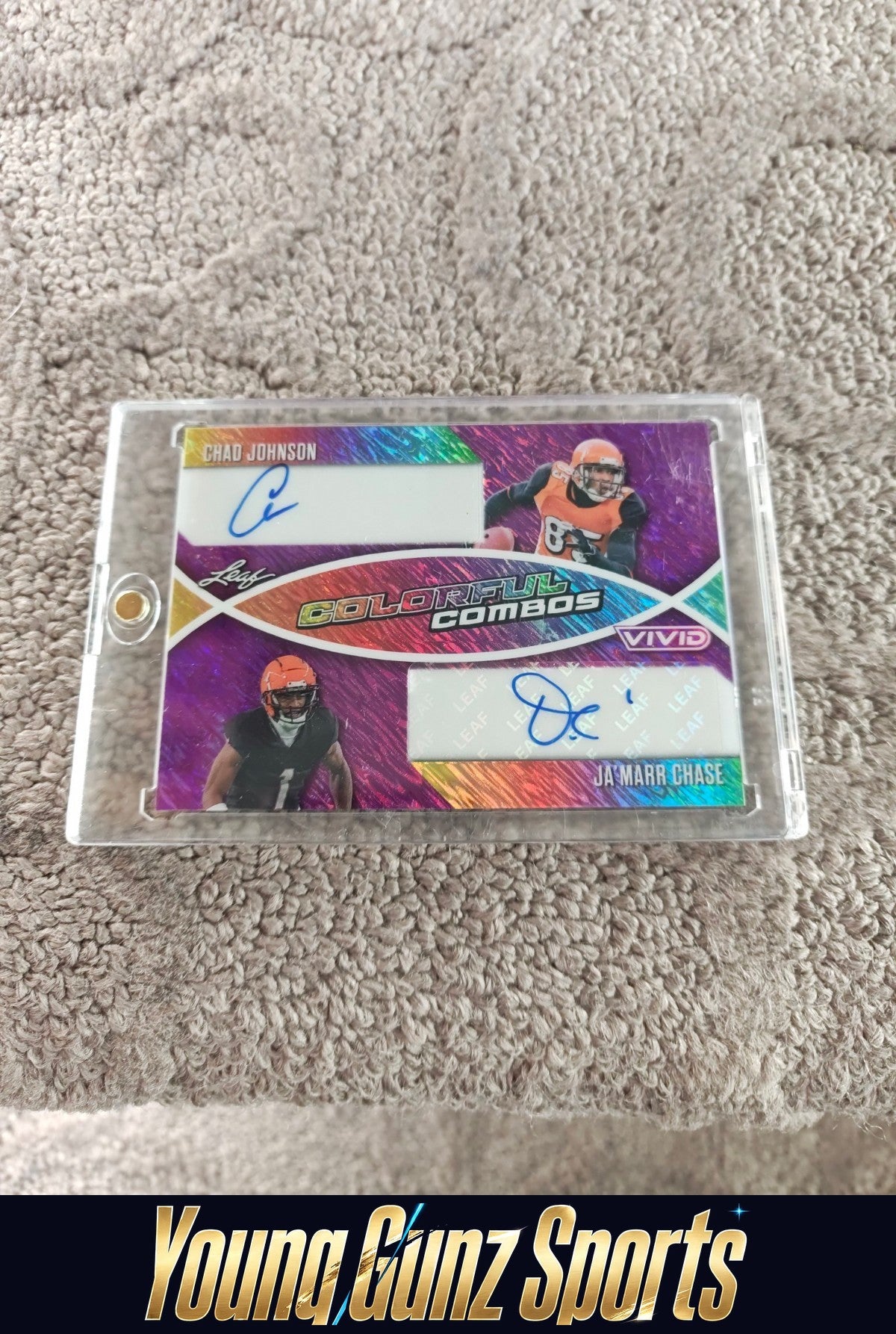2025 Leaf Vivid Colorful Combos #CC-4 Chad Johnson Ja'Marr Chase Dual Auto 1/1
