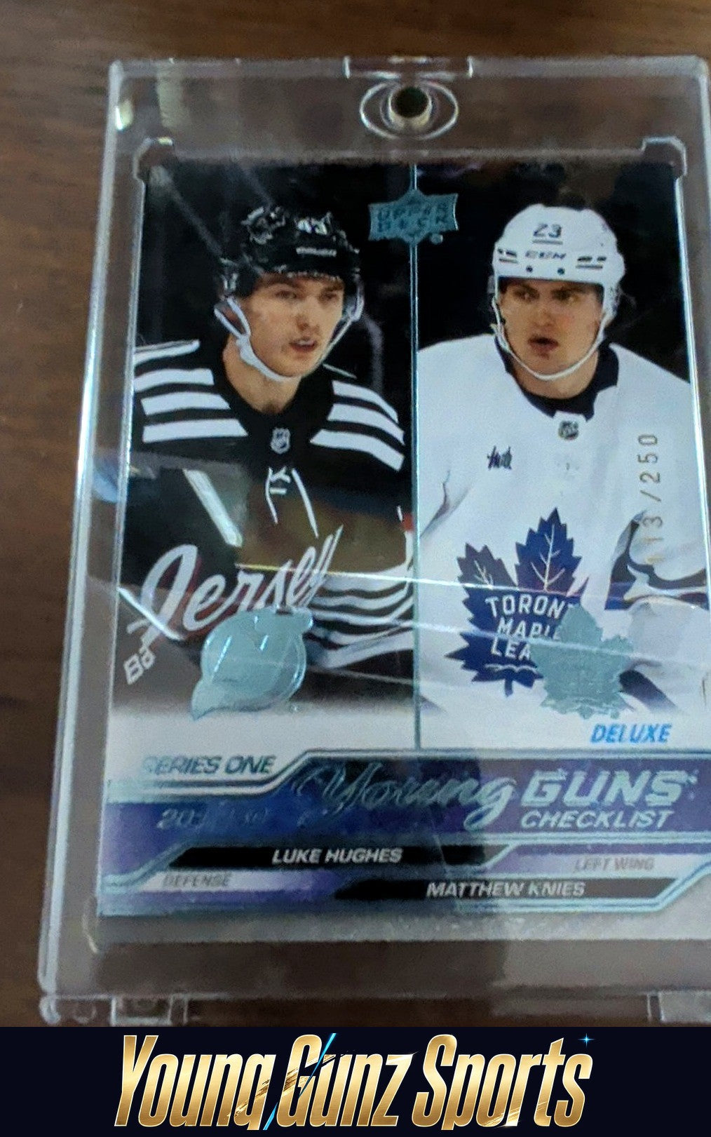 2023-24 UPPER DECK YG DELUXE CHECKLIST /250 KNIES HUGHES RC ROOKIE
