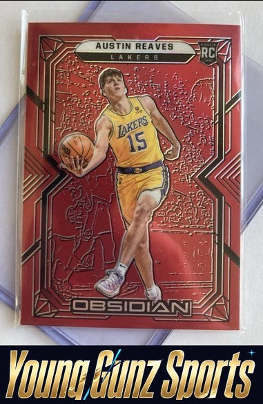 Austin Reaves Obsidian Red Flood RC #170