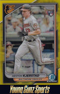 2024 BOWMAN CHROME #44 HESTON KJERSTAD YELLOW REFRACTOR RC /75