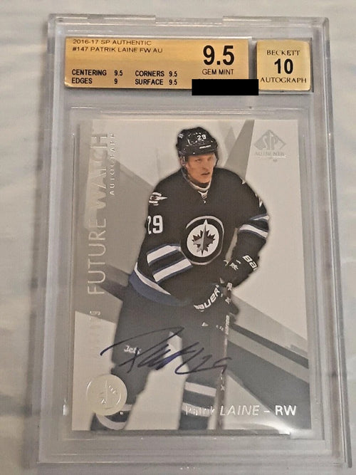2016-17 SP AUTHENTIC #147 PATRIK LAINE FW AUTO 419/999 BGS 9.5