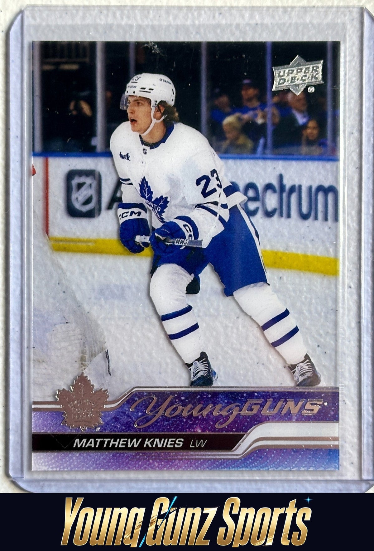 2023-24 UPPER DECK MATTHEW KNIES YOUNG GUNS CLEAR CUT #222