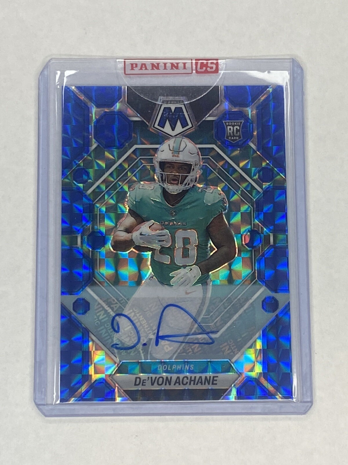 De'Von Achane Mosaic Blue Auto /99
