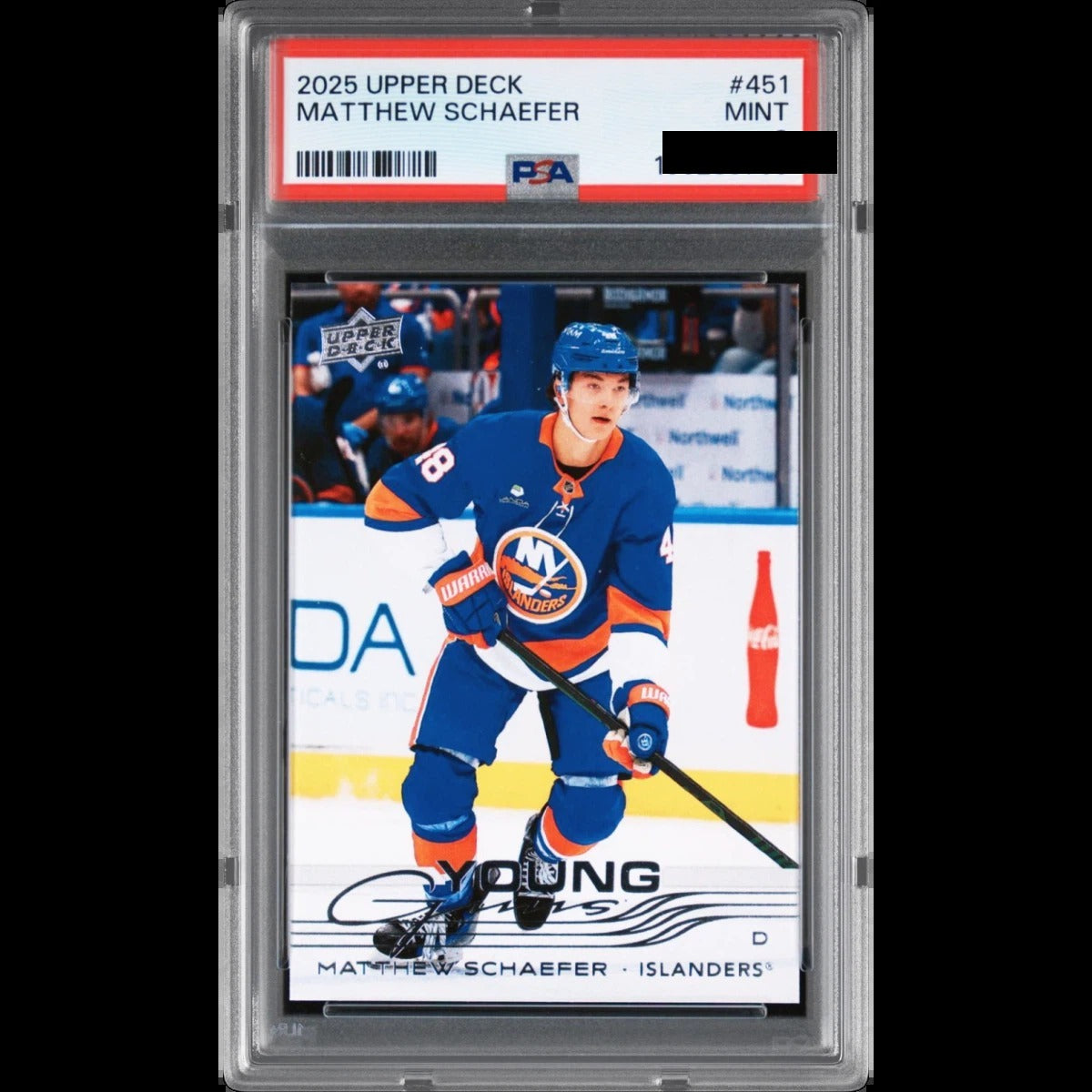 2025 UPPER DECK YOUNG GUNS MATTHEW SCHAEFER RC PSA 9
