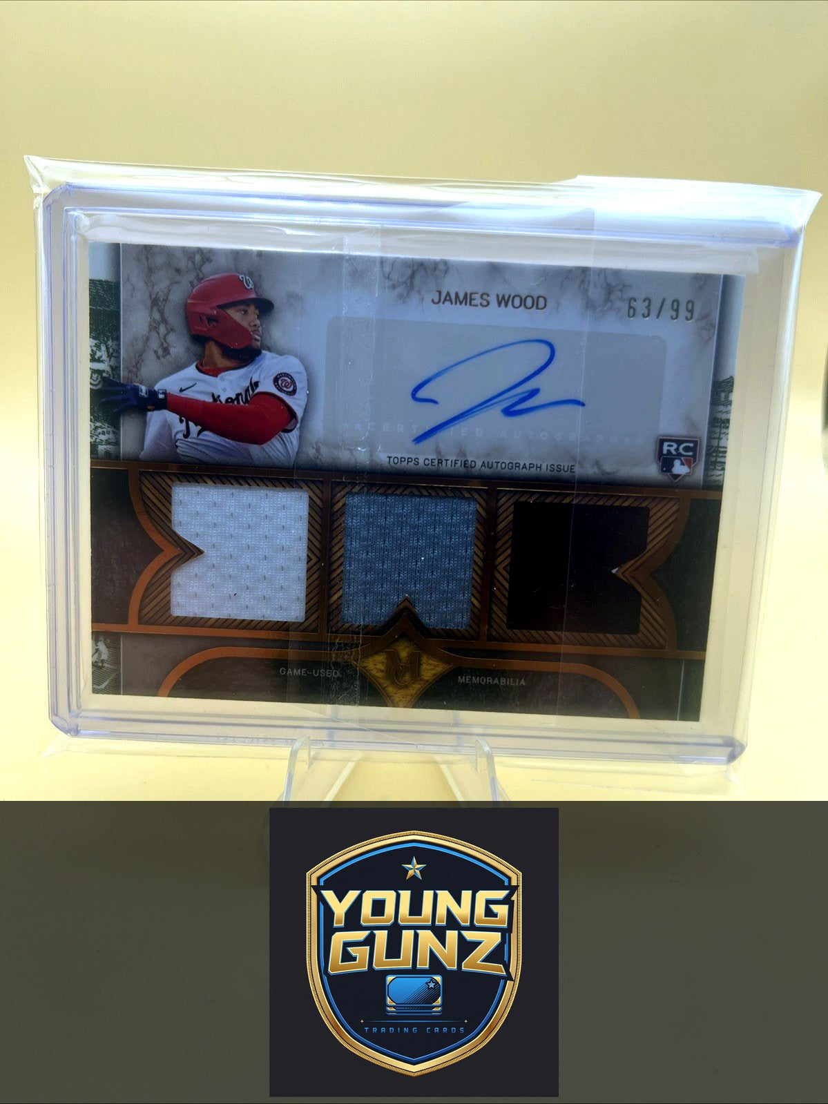 2025 Topps Museum James Wood Triple Relic RC Auto /75