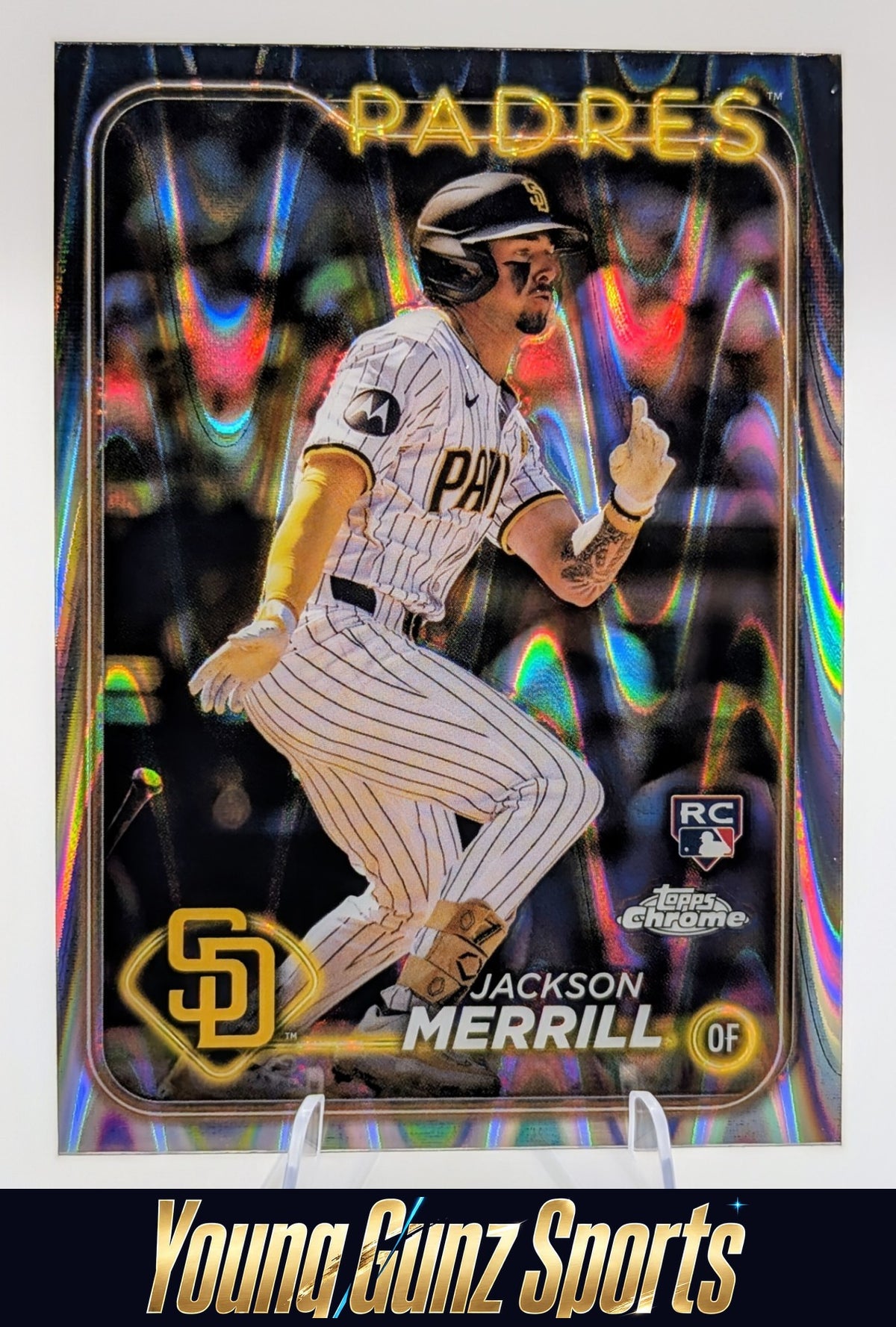 2024 Topps Finest Jackson Merrill Ray Wave Refractor Rookie RC Padres