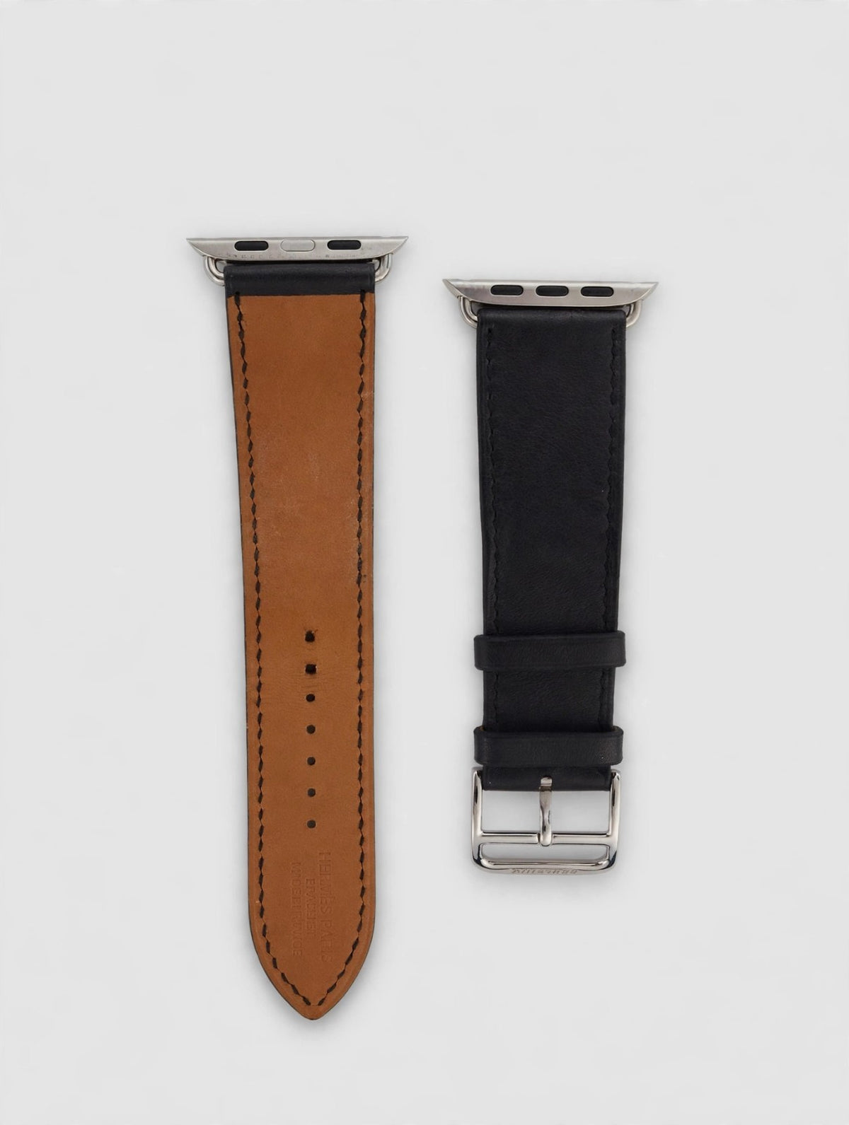 Hermes Apple Watch Band 45mm Leather Single Tour Black