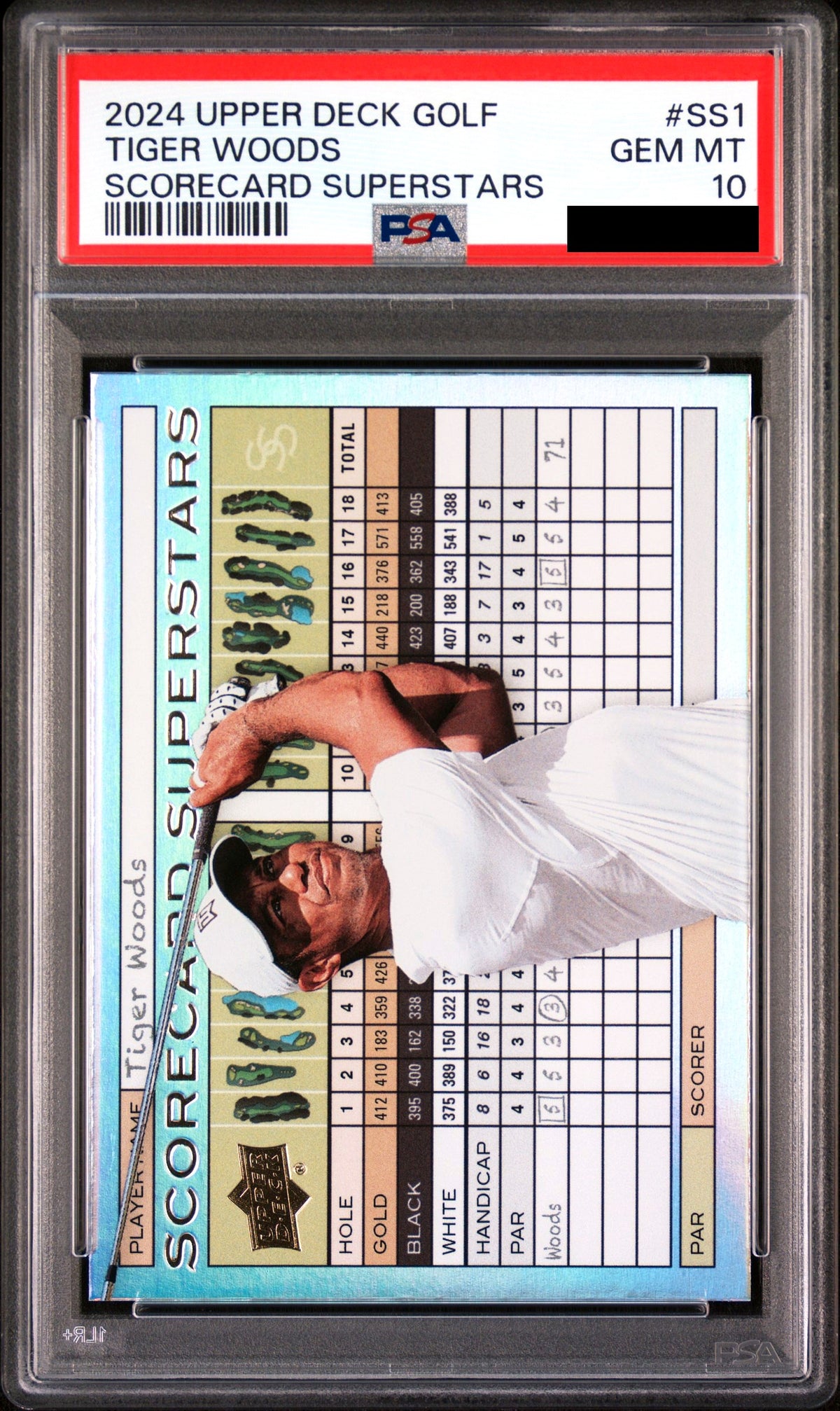 2024 UPPER DECK GOLF SCORECARD SUPERSTARS ALBATROSS /25 #SS-1 TIGER WOODS PSA 10